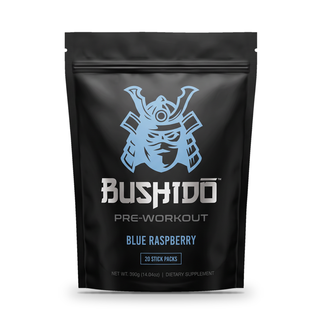 Bushido Pre-Workout Stick Packs – Blue Raspberry, 20-count bag