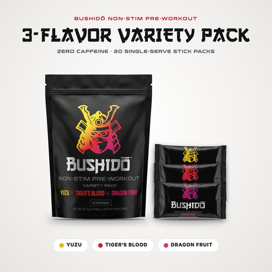 Bushido Non-Stim Pre-Workout 3-flavor Variety Pack – Yuzu, Tiger&
