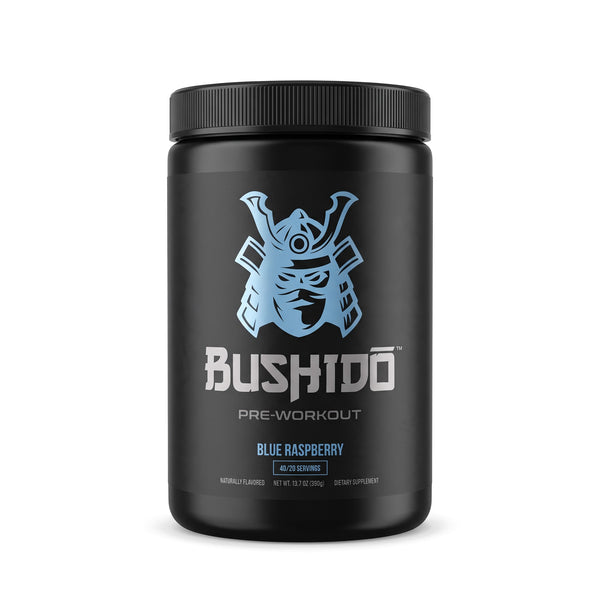 Bushidō Pre-Workout tub, Blue Raspberry – 40/20 servings