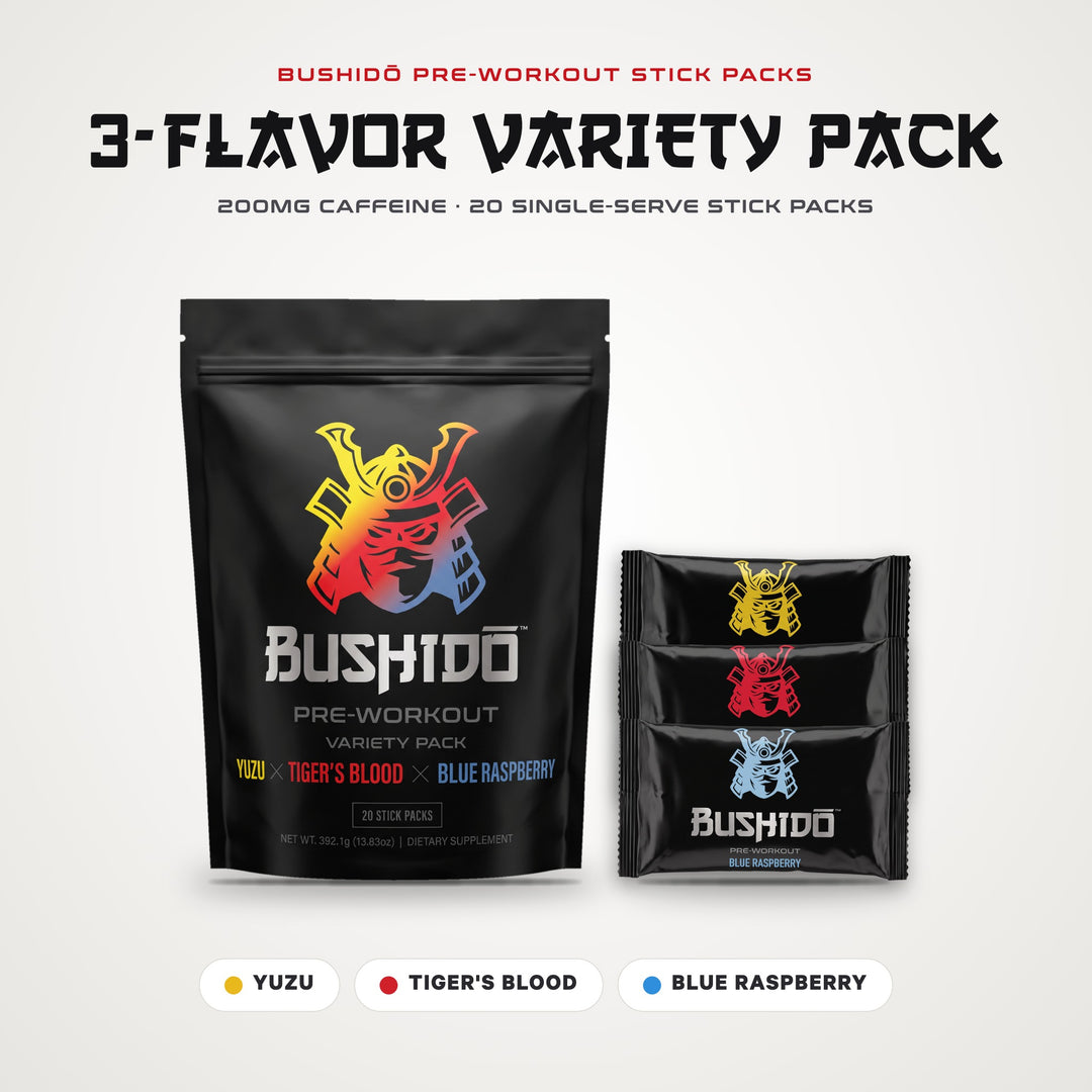 Bushido Pre-Workout 3-flavor Variety Pack – Yuzu, Tiger&